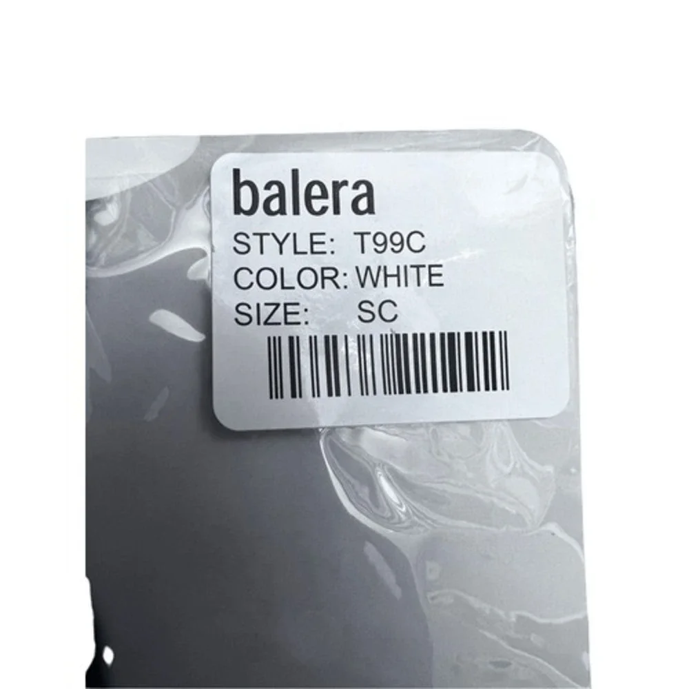 Balera T99C Footed Dance Tights Child Small 6-6X White Ballet Recital Opaque